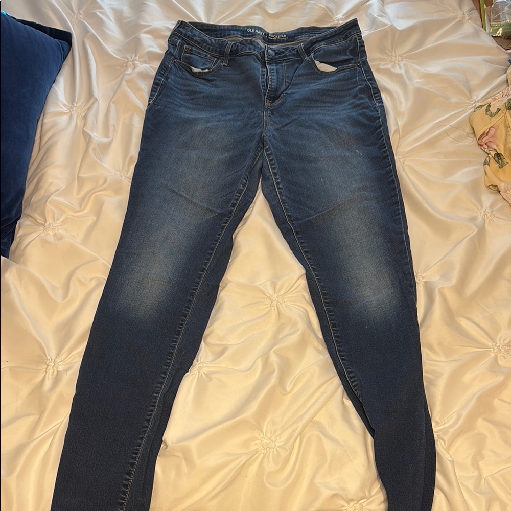Old Navy Blue Skinny Jeans with Gradient Fade